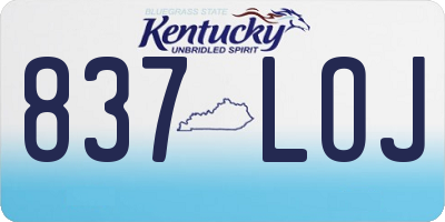 KY license plate 837LOJ