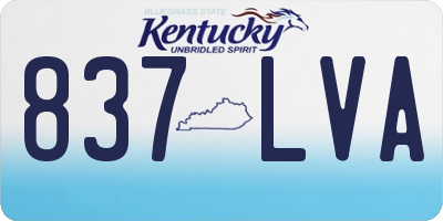 KY license plate 837LVA