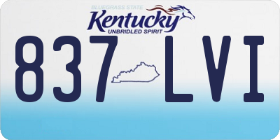 KY license plate 837LVI