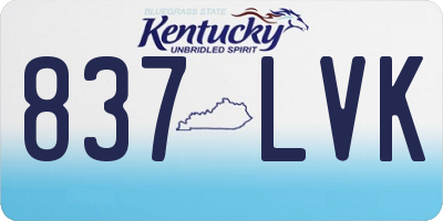 KY license plate 837LVK