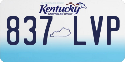 KY license plate 837LVP