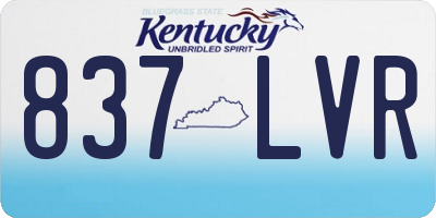 KY license plate 837LVR