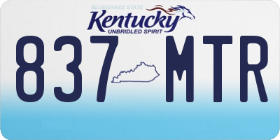 KY license plate 837MTR