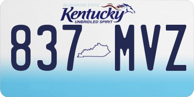 KY license plate 837MVZ