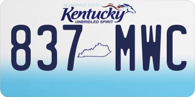 KY license plate 837MWC