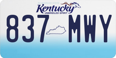 KY license plate 837MWY