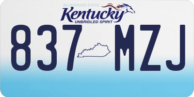 KY license plate 837MZJ