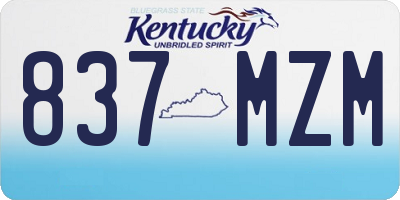 KY license plate 837MZM