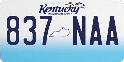 KY license plate 837NAA
