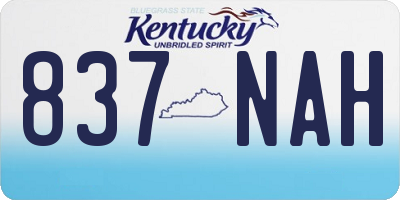KY license plate 837NAH