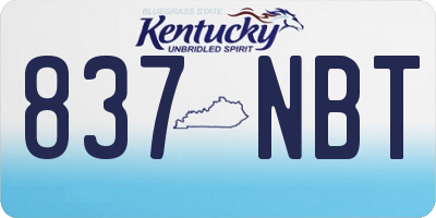 KY license plate 837NBT