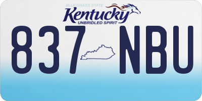 KY license plate 837NBU