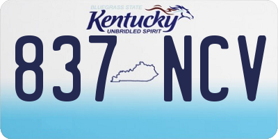 KY license plate 837NCV