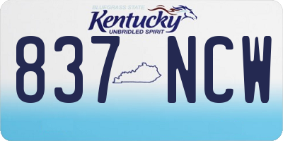 KY license plate 837NCW