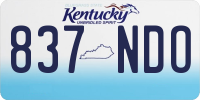KY license plate 837NDO