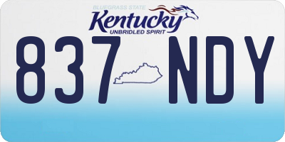 KY license plate 837NDY