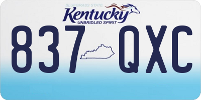 KY license plate 837QXC