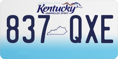 KY license plate 837QXE
