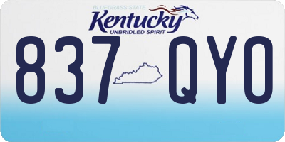 KY license plate 837QYO