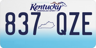 KY license plate 837QZE