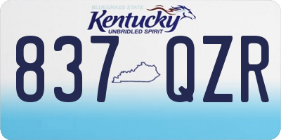 KY license plate 837QZR