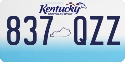 KY license plate 837QZZ