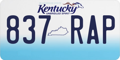 KY license plate 837RAP