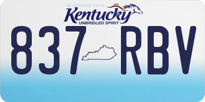 KY license plate 837RBV