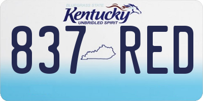 KY license plate 837RED