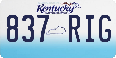 KY license plate 837RIG
