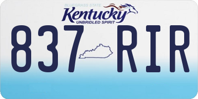 KY license plate 837RIR