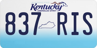 KY license plate 837RIS