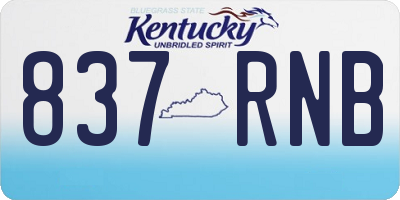 KY license plate 837RNB