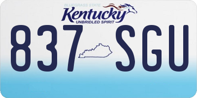KY license plate 837SGU