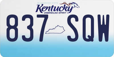 KY license plate 837SQW