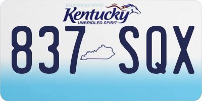 KY license plate 837SQX