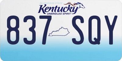 KY license plate 837SQY