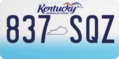 KY license plate 837SQZ