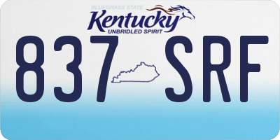 KY license plate 837SRF
