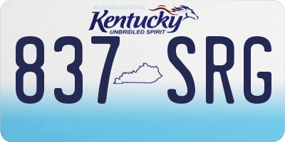 KY license plate 837SRG