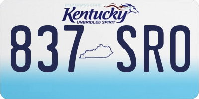 KY license plate 837SRO