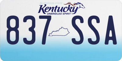 KY license plate 837SSA