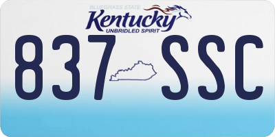 KY license plate 837SSC