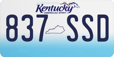 KY license plate 837SSD