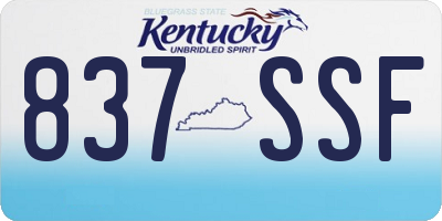 KY license plate 837SSF