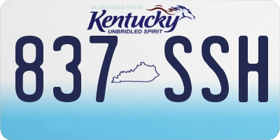 KY license plate 837SSH