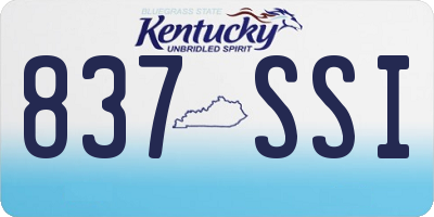 KY license plate 837SSI