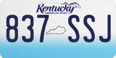 KY license plate 837SSJ