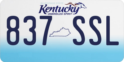 KY license plate 837SSL