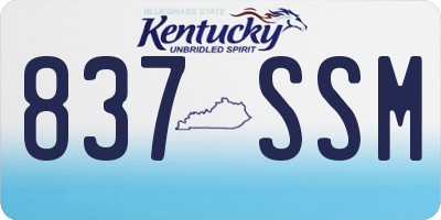 KY license plate 837SSM